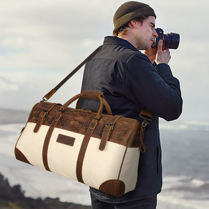 Luxury Canvas Duffel <strong>Bag</strong> with Shoe Compartment for Gym Use Fitness Luggage <strong>Bag</strong> Traveling Weekender Vintage Duffel <strong>Bags</strong> - Product Image 2