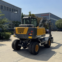 Mini-excavatrice sur roues 8t 9t 12t avec PLC et moteur à engrenages, mini-benne de 0,28 m, système hydraulique haute puissance à vendre