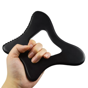 Herramientas de terapia de piedra Bian negra <span class=keywords><strong>Natural</strong></span>, herramienta de tratamiento de masaje de raspado de cuerpo de gran tamaño Gua Sha para relajación muscular - Product Image 4