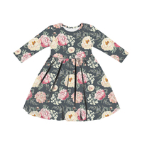 Robes de fillettes pour enfants de 3 à 5 ans, vêtement imprimé de fleurs, 220gms