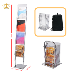 Meilleur vendeur <span class=keywords><strong>Étagère</strong></span> de catalogue haute 156 cm Cadre en acier Pochettes en acrylique pour le bureau Réception Bureau d'information Affichage - Product Image 5