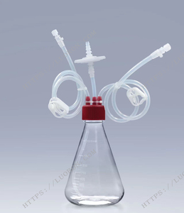 Frasco Erlenmeyer de policarbonato de laboratorio cónico 250ml 500ML 1l con 2 puertos Tubo de tapa de transferencia de 2 vías Frasco Erlenmeyer - Product Image 2