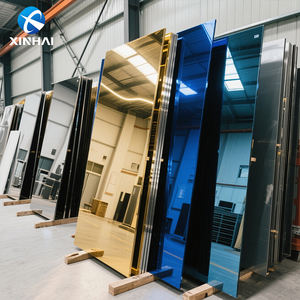 맞춤형 부드러운 전신 큰 웨딩 장식 벽 청동 거울 전체 황금 아크릴 시트 2mm - Product Image 1