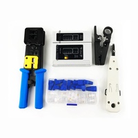 Kit d'outils réseau JG-GJB6, ensemble complet de réparation de câblage comprenant 7 outils de sertissage de câbles Ethernet à travers-trou