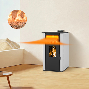 Poêle à granulés <span class=keywords><strong>de</strong></span> <span class=keywords><strong>bois</strong></span> à écran tactile moderne, écoresponsable, compatible double combustible, pour villas et usage extérieur - Product Image 2