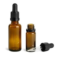 Bouteille en verre d'huile essentielle ambre de 20ml avec compte-gouttes