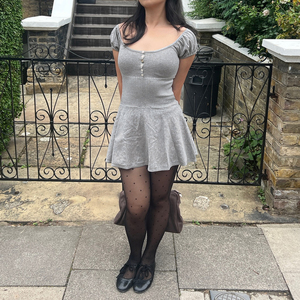 Robe plissée vintage Y2K pour femmes, col rond, manches bouffantes, manches courtes, coupe trapèze, robe d'été mignonne pour filles - Product Image 6