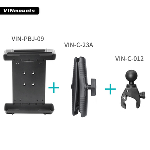 VINmounts Rugged 10–11 Inch <b>Tablet</b> Clamp Pipe Mount System with 23cm Double Socket Arm 360° Adjustable Industrial Equipment Use - Product Image 3