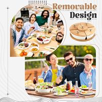 Plateau de service rotatif de luxe en céramique avec 5 compartiments amovibles pour chips et trempettes – Style Lazy Susan
