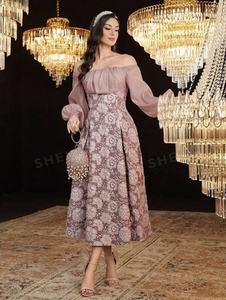 Venta al por mayor de tejido Jacquard Floral de poliéster, precio barato, directo de fábrica, en oferta, tejido para hacer vestidos de mujer - Product Image 2