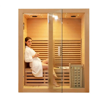 Sauna traditionnel en bois pour 2 personnes, à usage domestique, pour se détendre