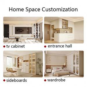 Ensemble de cuisine complet en bois de chêne rouge, style français, couleur crème, conception de la maison entière gratuite - Product Image 5