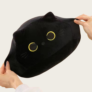 Hete Verkoop Nieuwe 3d Zwarte Kat Grote Knuffel Zacht Plushtoy Kussen Schattig Kawaii Dier Knuffel Kussen Zacht Kat Pluche Pop Speelgoed - Product Image 1