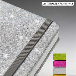Sparkle Fabric Hardcover Diary Sewing Binding Gift <b>Notebook</b> Silver with Color Options - Product Image 6