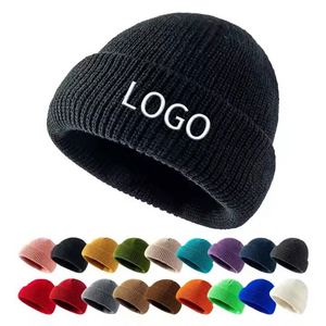 Gorro de Punto Personalizado al por Mayor con Etiqueta Privada, Gorro de Pescador con Puño Corto, Gorro Docker, Gorro de Pescador con Logo para Hombre y Mujer - Product Image 1