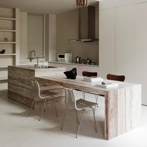 Sang Trọng Hình Chữ Nhật Verde Alpi Đôi Cong Tiệc Đảo Điêu Khắc Ăn Uống Mixology Hub Với Ngăn Kéo Countertop Đồ Nội Thất Nhà - Product Image 5