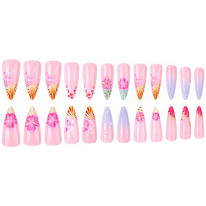 Kit de <span class=keywords><strong>faux</strong></span> <span class=keywords><strong>ongles</strong></span> 3D de luxe personnalisés de haute qualité, vente en gros, courts, carrés, amande, French Manucure, en <span class=keywords><strong>gel</strong></span> souple, à presser - Product Image 5
