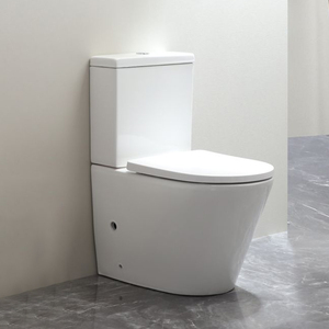 Ensemble WC moderne en céramique deux pièces Watermark avec bidet à double chasse et évacuation P-trap/S-trap - Product Image 5