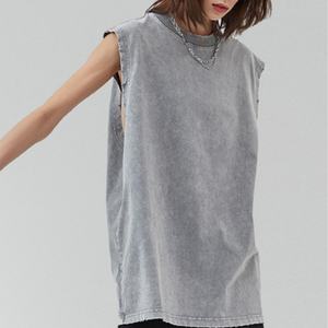 Chaleco sin Mangas para Hombre, Estilo Retro, Lavado Ácido, Batik, Vintage, Desgastado, Hip-hop, Peso Pesado - Product Image 6