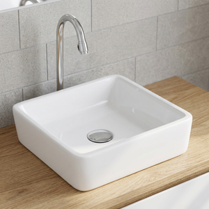 Lavabo en céramique et porcelaine rectangulaire à double trou pour comptoir, idéal pour la maison, la villa, la cuisine, le salon et la salle de bain - Product Image 6