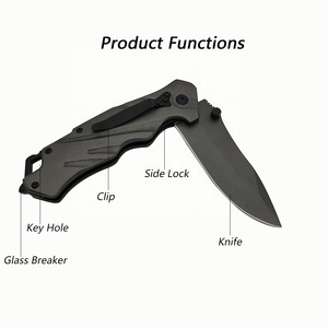 Couteau tactique multifonctionnel entièrement en acier inoxydable, couteau de camping multi-usages, couteau de survie pour la forêt et la jungle avec trou pour cordon - Product Image 3