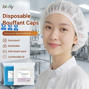 Bonnet bouffant jetable en PP non tissé, anti-poussière, imperméable et respirant, avec bande élastique, pour salon de beauté et atelier sans poussière - Product Image 1