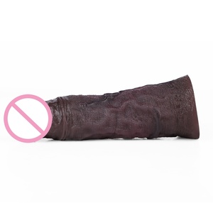 Wholesale Silicone Closed Head Realistic Hollow Penis Sleeve Cock Ring Penis Extender Enhance Girth Adult Toys for Men - Product Image 3