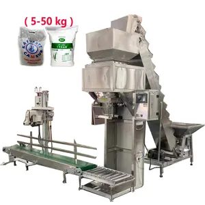 Mesin pengepakan tas besar bubuk bentonit tepung gandum bubuk susu 10kg 25kg 50kg dengan mesin jahit