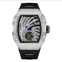 Montres mécaniques automatiques lumineuses en acier, design usine et personnalisation par lots, avec cadran similaire à un cadran de diamant, pour marque privée