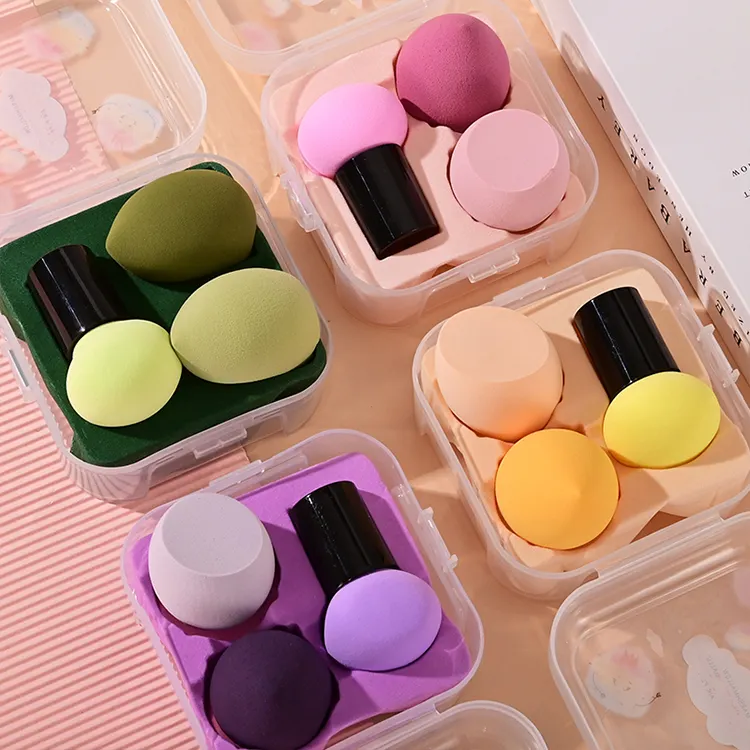 Custom Your Logo Makeup Tools Cosmetic Puff Mushroom Blender Beauty Makeup Sponge Set For Foundation