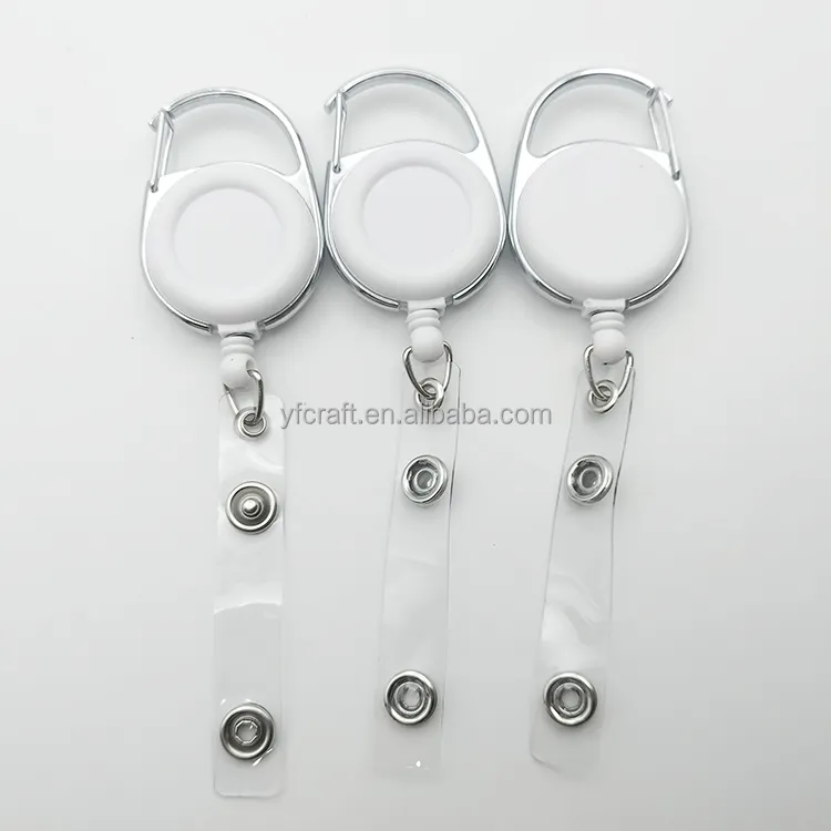 Bestseller einziehbar individuelles Epoxydesign-Carabiner Yo-Yo-Zugglanhänger PVC-Clip ID-Karten-Bidget-Halterung bestickt Versicherung