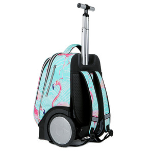 <span class=keywords><strong>Cartable</strong></span> <span class=keywords><strong>à</strong></span> la mode Trolley Grandes roues Sac <span class=keywords><strong>à</strong></span> dos hydrofuge Grande capacité Oxford Polyester Doublure pour étudiants - Product Image 3