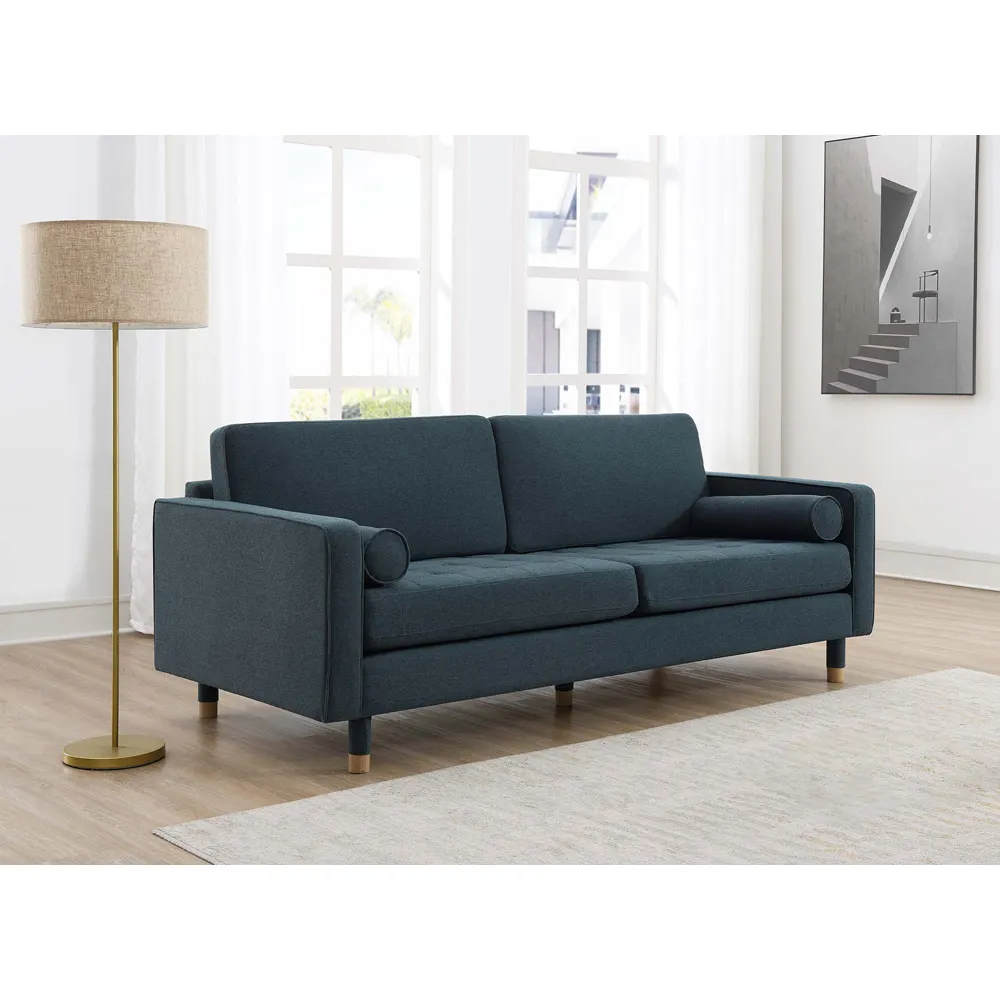 Canapé 2 places de luxe moderne en tissu de lin pour chambre à coucher canapé d'angle pour salon