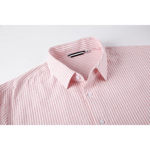 Camisa de Vestir Personalizada para Hombre, a Rayas Rosas, de Popelina de Algodón, Antiarrugas, Corte Casual de Negocios, Talla M - Product Image 3