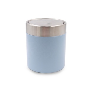 Fashionable Multicolor Metal Mini Desktop Trash Can Table Dustbin Waste Bin With Swing Lid Garbage Can For Home Office Kitchen