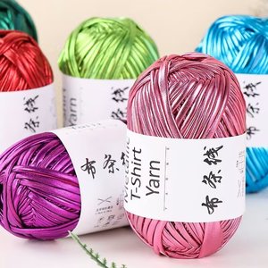 Độ bền cao rayon pha trộn <span class=keywords><strong>Polyester</strong></span> T-Shirt sợi Crochet túi kim loại Melange nhuộm cho tay đan làm bằng acrylic - Product Image 4
