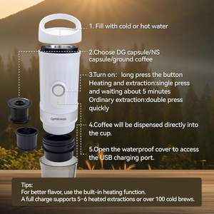 Machine à café française portable intelligente, <span class=keywords><strong>mini</strong></span>, 20 bars de pression, alimentée par batterie USB, design compact pour le camping en plein air, les voyages, le bureau - Product Image 3