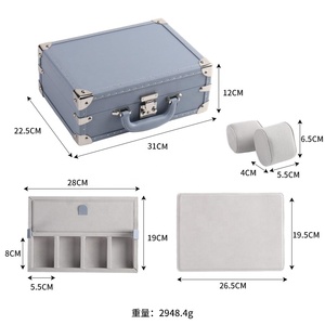 Boîtes de valises de <span class=keywords><strong>montres</strong></span> de luxe <span class=keywords><strong>pour</strong></span> <span class=keywords><strong>hommes</strong></span> Boîte de montre 4 emplacements étanche en cuir PU avec logo personnalisé plateau de rangement - Product Image 2