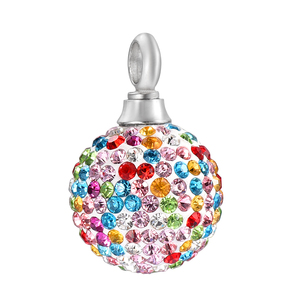 IJD8865 2024 popular Bola de lámpara cubierta de piedras de acero inoxidable joyería de cremación personaje hueso ceniza estante recuerdo - Product Image 4