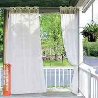 Rideaux transparents imperméables pour l'extérieur, résistants aux UV, avec œillets, pour patio et gazebo, rideaux prêts à poser résistants aux intempéries