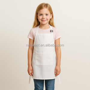 Babero con logotipo personalizado ajustable para niños, <span class=keywords><strong>delantal</strong></span> colorido en blanco para dibujo <span class=keywords><strong>escolar</strong></span>, pintura de cocina, Chef, actividades de cocina - Product Image 1