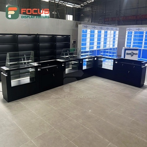 Custom Tobacco Display Cabinet Dark Finish Glass <b>Shelf</b> Lockable Drawer Cigarette Display Cabinet - Product Image 4