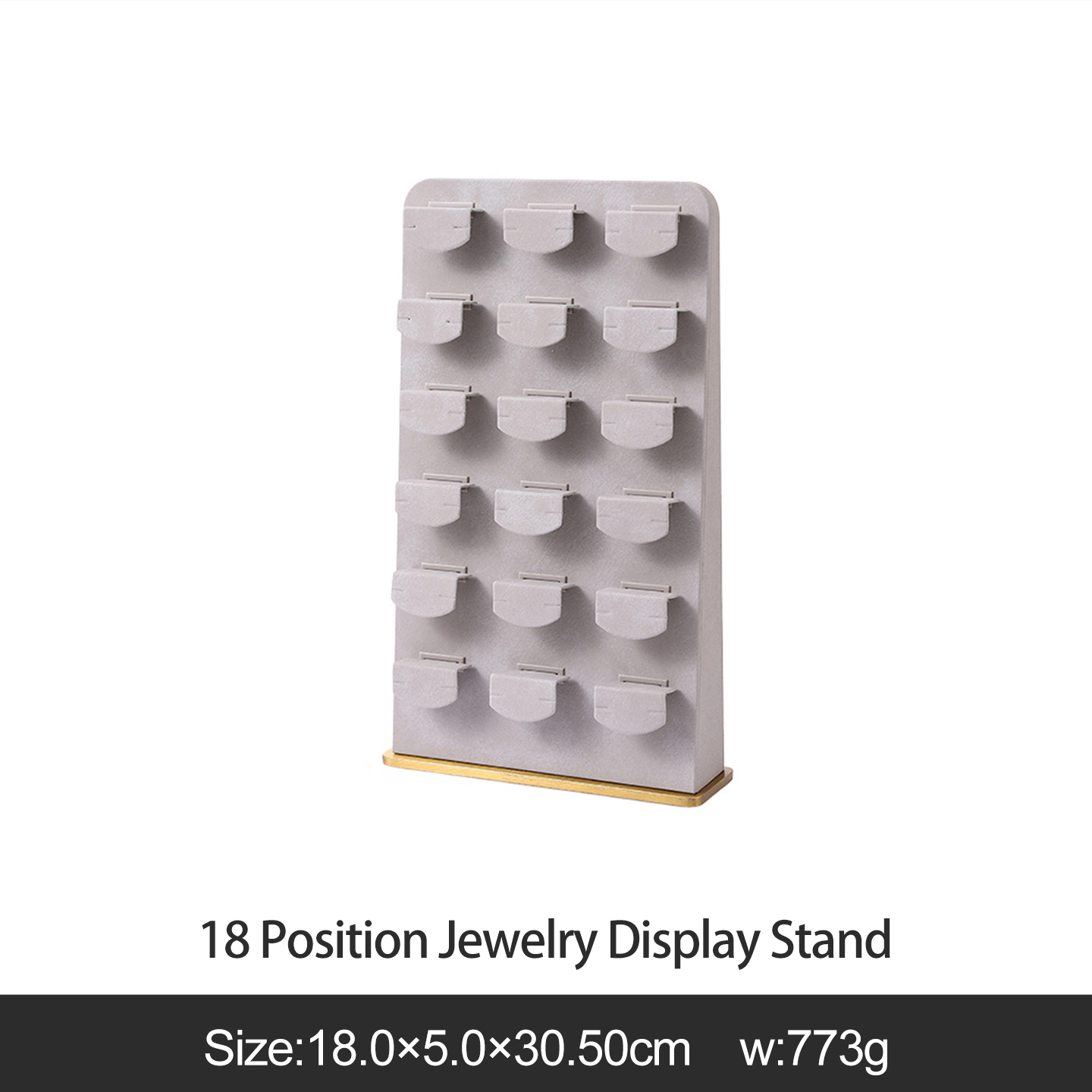Soporte de exhibición de joyería gris de 18 posiciones