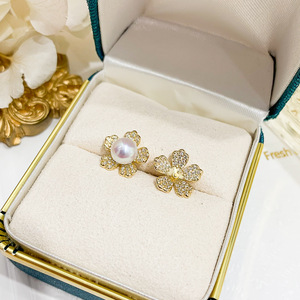 ถาดเปล่าสำหรับทำเครื่องประดับมุก DIY เงินแท้ S925 สำหรับใส่ลูกปัดกลมขนาด 5-7 มม. ต่างหูรูปดอกไม้เล็ก รุ่น 20904 - Product Image 3