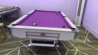 Table de billard professionnelle de 9 pieds avec coussin en caoutchouc, retour de billes, poches personnalisables, cadre en bois massif - 3 couleurs disponibles