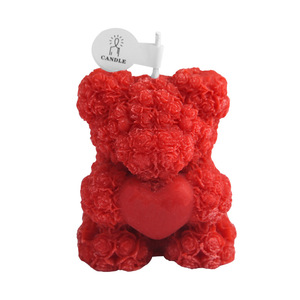 Cadeaux Saint Valentin Fleur Ours Rose Bougie Parfumée Love Teddy 3D Rose Ours Rose Bougies - Product Image 5