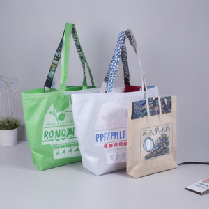 Sac à provisions à poignée non tissé réutilisable écologique avec logo personnalisé toile de taille moyenne impression par transfert de chaleur fermeture personnalisée pour - Product Image 3