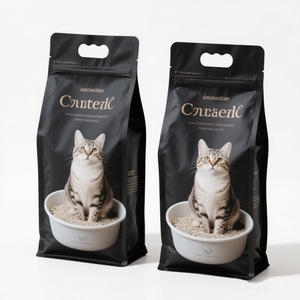 Custom Printed Biodegradable 5kg 10kg Flat Bottom Plastic <b>Cat</b> <b>Litter</b> Packaging Bag With Handle - Product Image 1