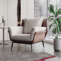 Fauteuil individuel moderne en similicuir PU de style italien, chaise de loisirs pour salon et balcon, design simple, chaise Tiger