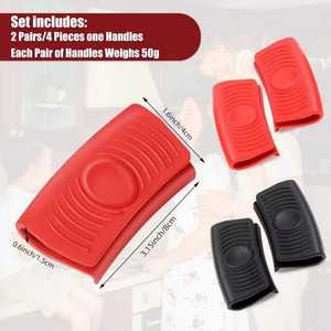 2 protectores de silicona antideslizantes y resistentes al calor para asas de ollas y sartenes de hierro fundido - Product Image 4